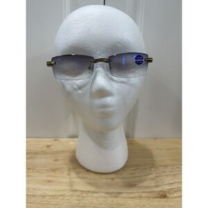 Blue Light Blocking Reading Glasses +3.00 Tinted Lenses With Case